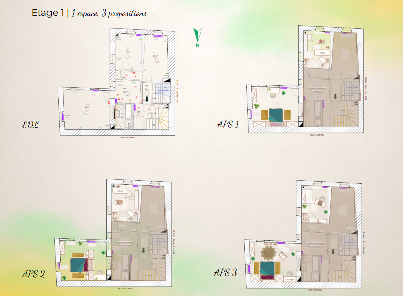 APS — Deuxième étage | Projet PHOENIX, Lavaux | KEMARA Design, Vevey Avant-projet sommaire du deuxième étage d’une bâtisse du XVIIIe siècle dans le Lavaux, conçu par KEMARA Design à Vevey, Suisse romande.