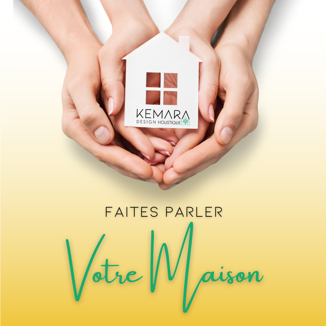 Couverture du guide gratuit “Faites parler votre maison” – un autodiagnostic holistique en 20 minutes pour révéler les blocages énergétiques de votre intérieur. KEMARA Design Holistique, architecture d’intérieur bien-être à Vevey et en Suisse romande.