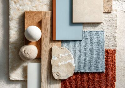 Avant-projet détaillé pour cette belle maison ancienne nichée au coeur du vignoble du Lavaux. Par KEMARA Design Holistique by Céline Champion - Moodboard projet Phoenix