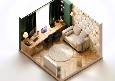 Projet La Parisienne par KEMARA Design Holistique by Céline Champion - Un projet d'aménagement de bureau chambre d'amis selon le style déco des grands hôtels parisiensProjet La Parisienne par KEMARA Design Holistique by Céline Champion - Un projet d'aménagement de bureau chambre d'amis selon le style déco des grands hôtels parisiens
