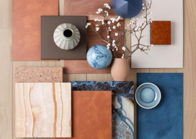 Avant-projet détaillé pour cette belle maison ancienne nichée au coeur du vignoble du Lavaux. Par KEMARA Design Holistique by Céline Champion - Moodboard projet Phoenix